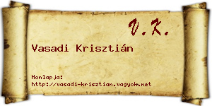 Vasadi Krisztián névjegykártya